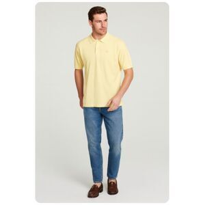 Izod Polo Golf Shirt Yellow Silk Wash 100% Cotton Mens Size 2XL